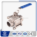 High quality low price stainless steel 3-piece 1000wog ball valve with handle